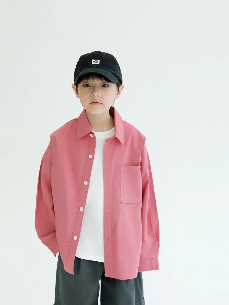 

Children's Shirts 2023 Autumn New Product Casual Top Boys' Fashionable Letter Embroidered Polo Neck Shirt Trend