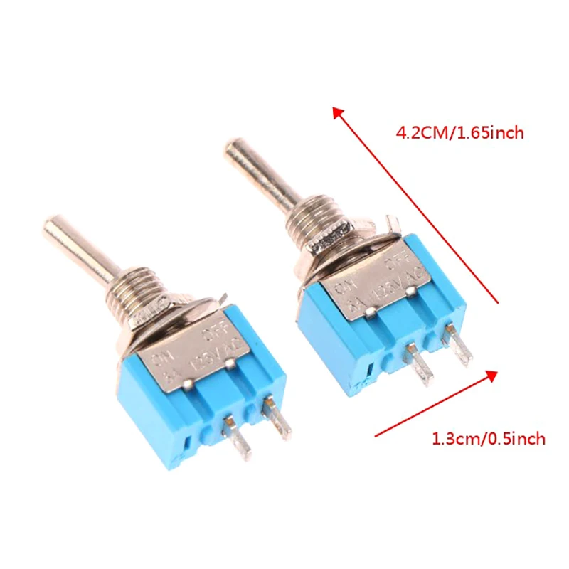 1 шт. Φ 2-контактный переключатель SPST ВКЛ-ВЫКЛ 2-позиционный AC125V/6A 250V/3A 6 мм синие