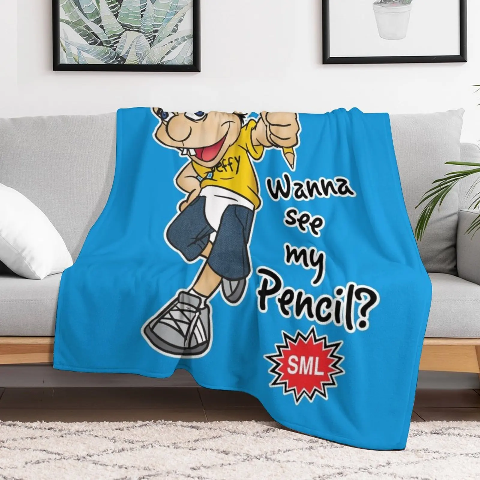 Джеффи Ванна Привет мое карандаш? - Забавное одеяло с персонажем SML винтажные