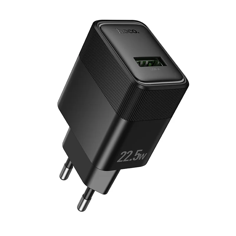 Фото Зарядное устройство HOCO USB A 22.5W для быстрой зарядки телефонов Xiaomi/Oppo с LED-индикатором, адаптер QC3.0 для путешествий, EU-разъем, для Samsung, Huawei №2