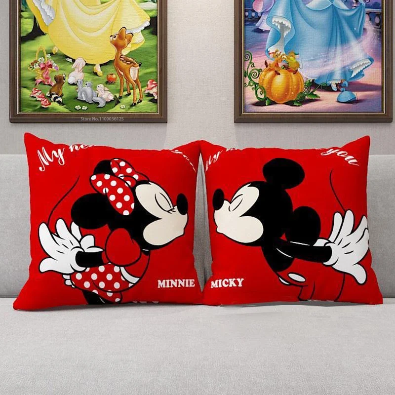 

Disney Pillow Cover Car Sofa Pillow Cushion Cover Mickey Minnie Mouse Donald Duck Daisy Children Boy Girl Gift 45x45cm