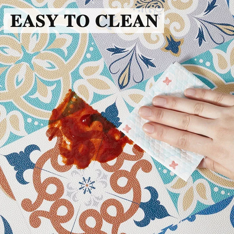 Кухонный ковер в клетку водонепроницаемый маслостойкий напольный коврик из ПВХ