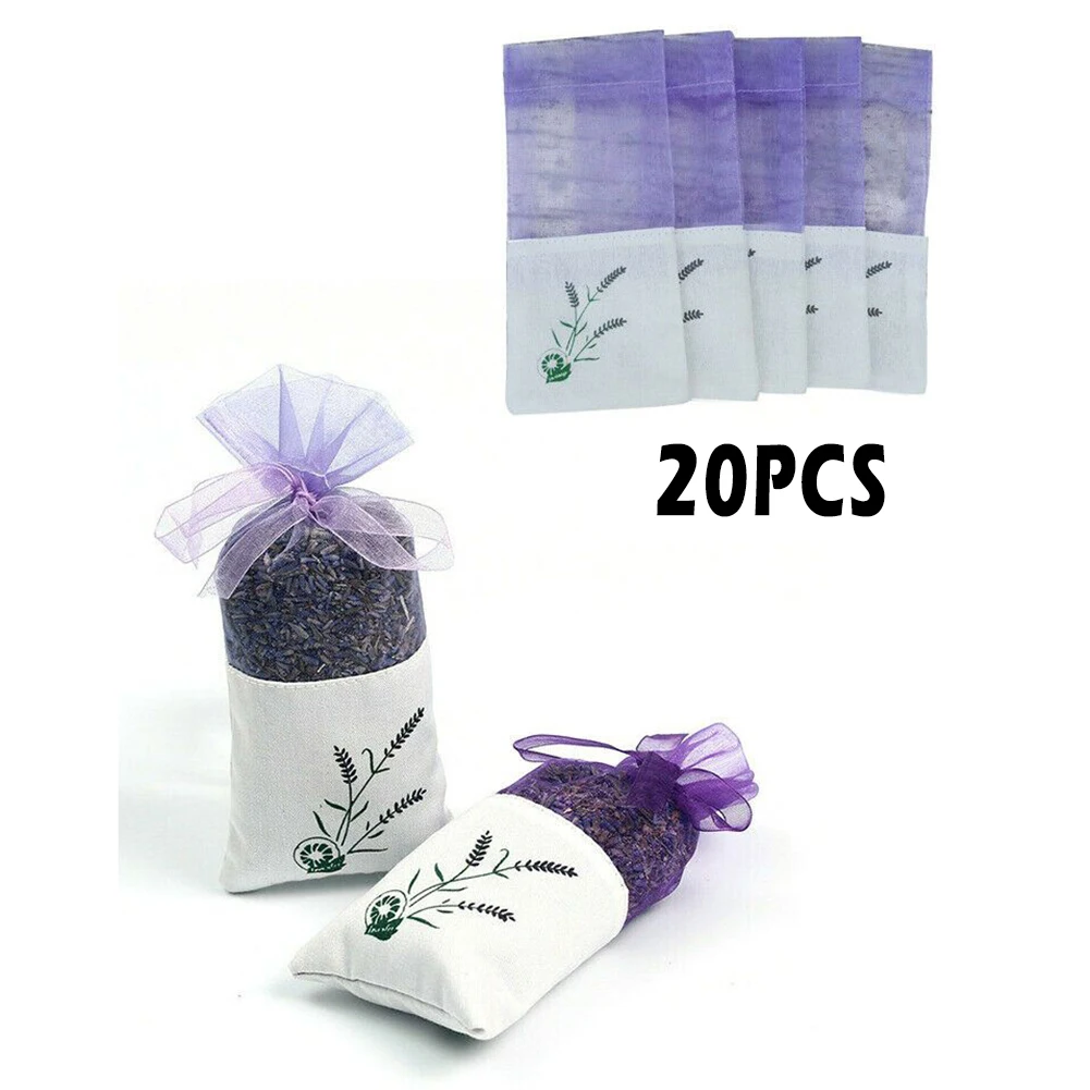 

20pcs Empty Sachet Bags Portable Lavender Printing Fragrance Bag Purse For Storage Spice Home Lavender Sachet Mesh Bag Wholesale