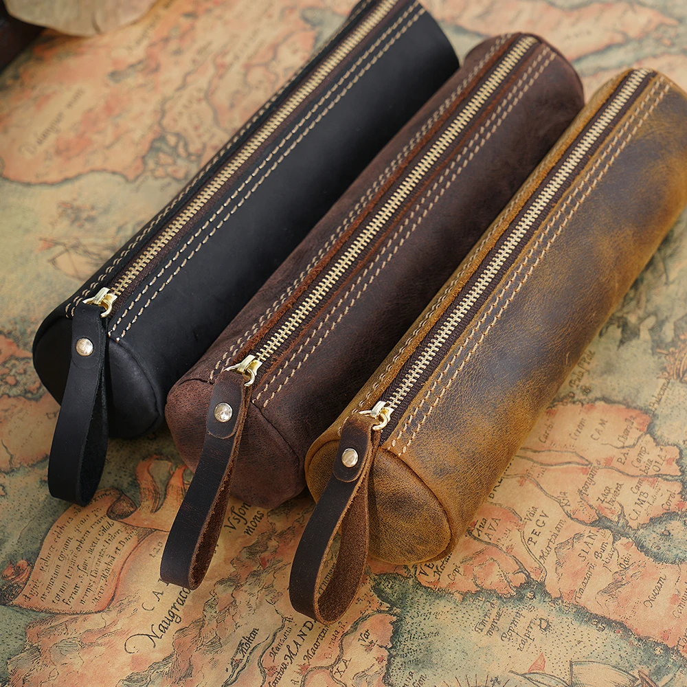 Bag Vintage Crazy Horse Leather Large Capacity Handmade Crea