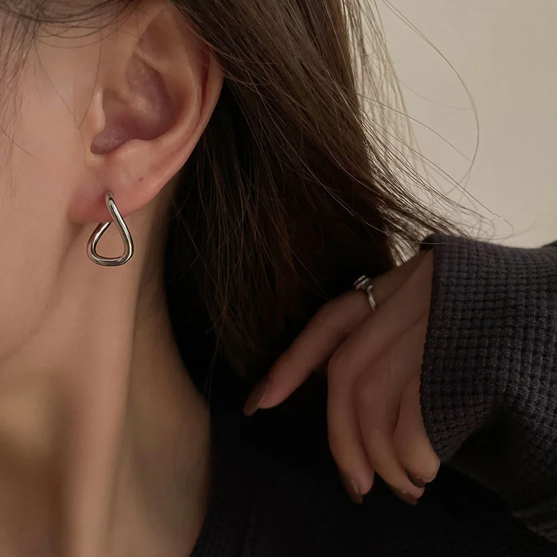 

Qriginal Minimalist Silver Color Irregular Geometry Earrings For Women Girls Jewerly Gifts Handmade Jewelry