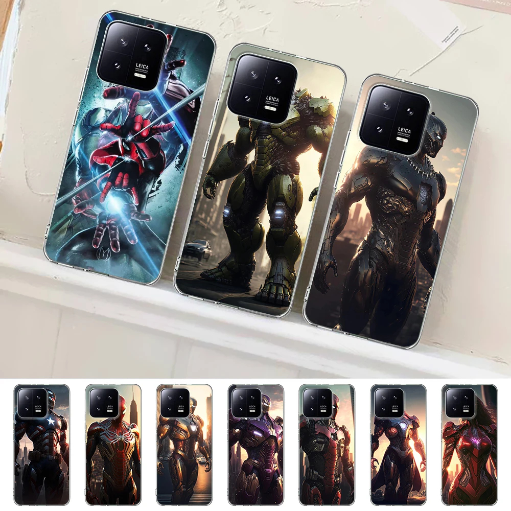 

Case for Xiaomi Mi 13 12T 11 Ultra 12 11T 10T 9T Pro Note 10 9 A2 CC9 8 Lite 11i TPU Clear Phone Cover Marvel Superhero Avengers
