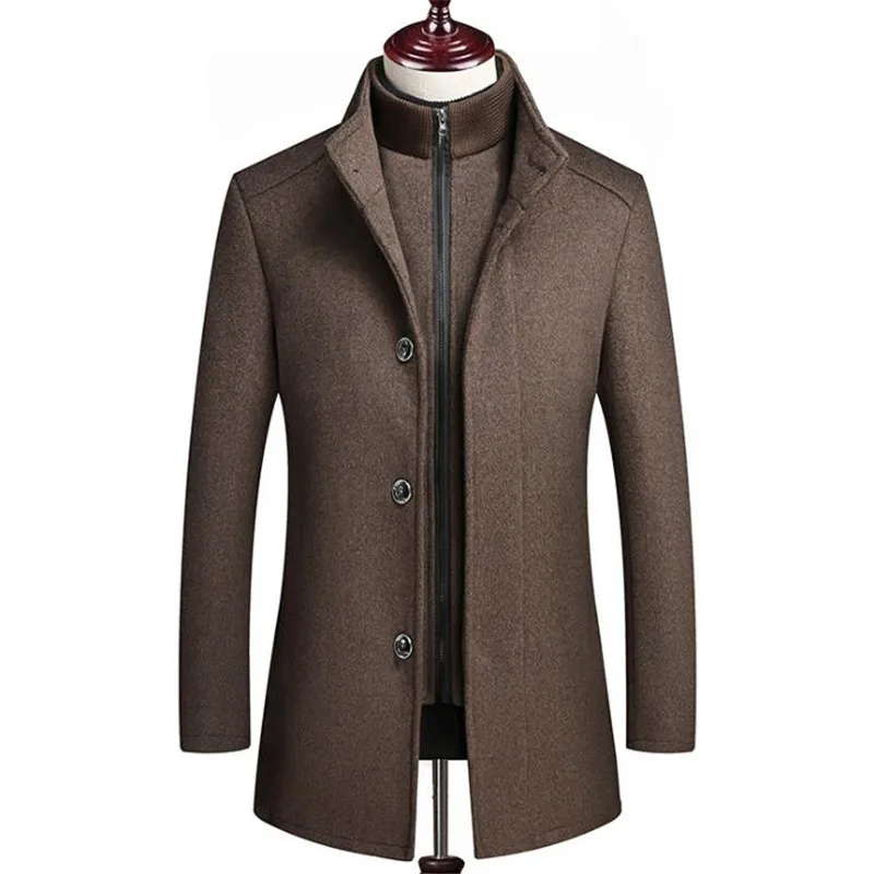 Winter Men Wool Jacket Slim Fit Thick Warm Coat With Adjustable Vest Male Woolen Jackets Mens Brand Clothing mens coat ceketler