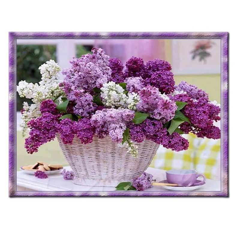 

Алмазная мозаика H55A 5D Стразы Лавандовые цветы Набор для вышивки Crossstitch DIY 38*50 см Новинка