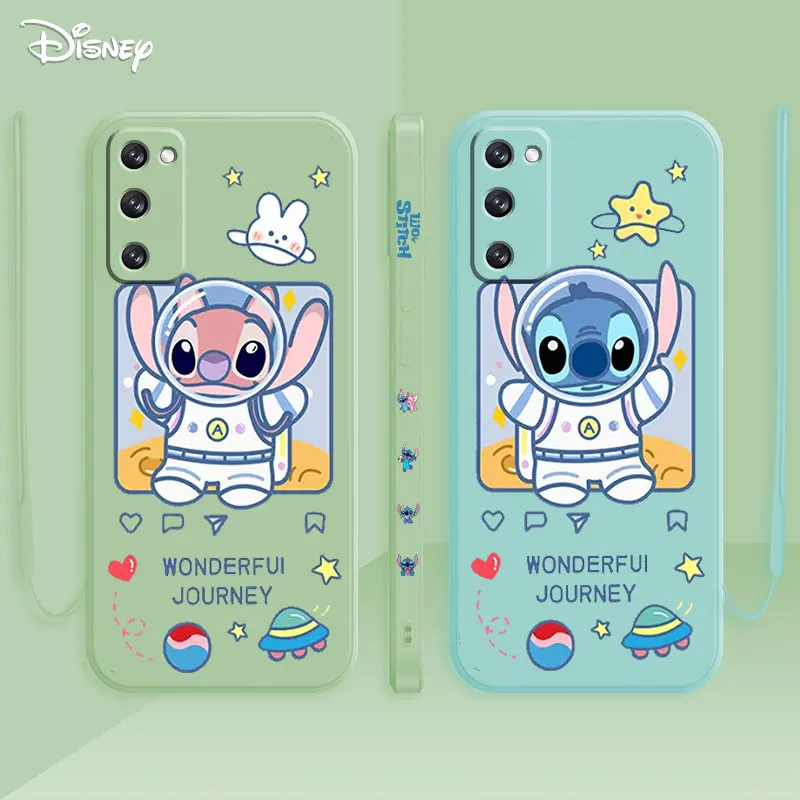 

Stitch Space Kawaii Cover For Samsung Galaxy S22 S21 S20 FE S10 Plus S9 S8 Note 10 Lite 20 Ultra 5G Liquid Silicone Phone Cases