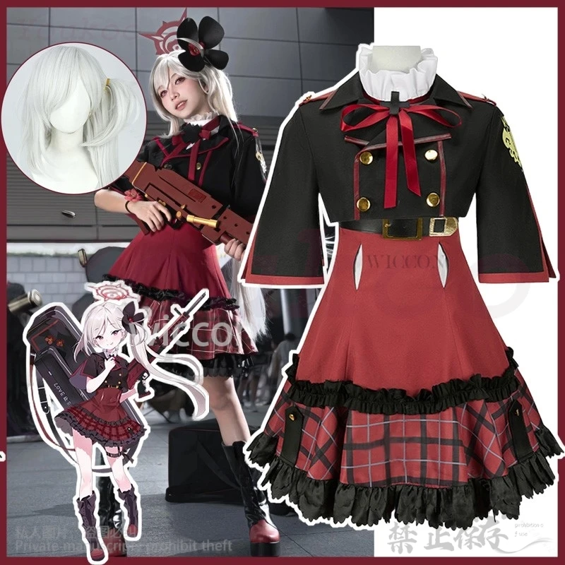 Игра Синий Архив Косплей Асаги Муцуки Костюм Красная JK Униформа Юбка Пальто