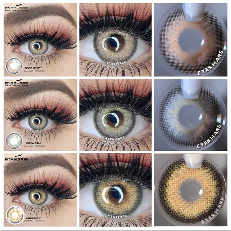 EYESHARE 2Pcs Contact Color Contact Lenses For Eyes Beauty Makeup Colored Lenses Natural Contact Lens Yearly Eye Contact Lenses