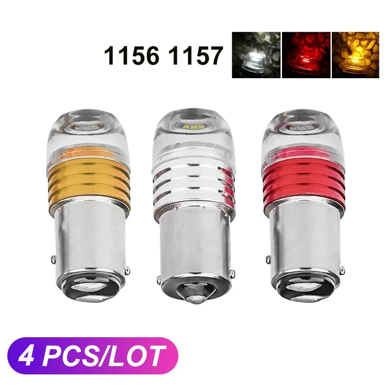 

2 шт. 3 Вт COB 1156PY 7507 PY21W BAU15S автомобильные светодиодсветодиодный вогнутые линзы тормозной сигнал поворота стояночный фонарь Янтарный