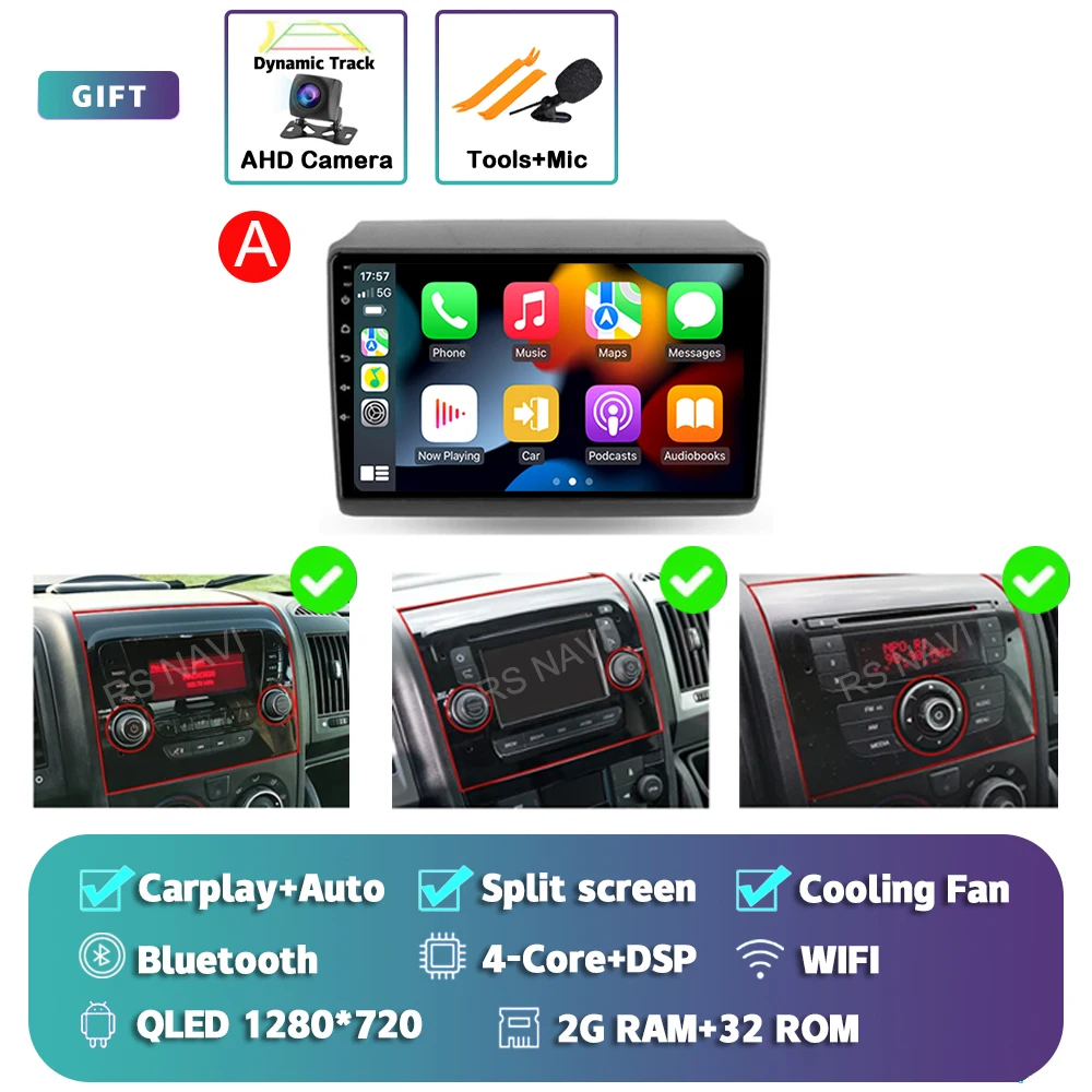 

Android 15 для Fiat Ducato Peugeot Boxer Citroen Jumper 2006-2022 2K QLED Android Автомобильный радиоприемник Мультимедийный стереоплеер GPS CarPlay