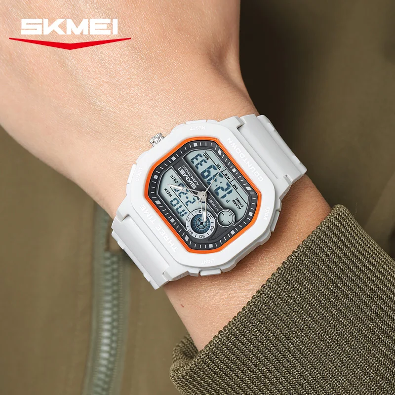 Фото Мужские спортивные часы SKMEI 2641 с новым хронографом, будильником, LED-дисплеем, цифровым таймером обратного отсчета, многофункциональные наручные часы. №3