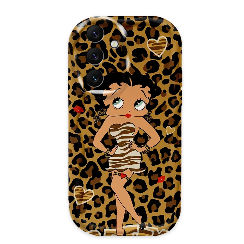 Чехол с леопардовым принтом Sexy Girl Luster 3D Wave для Samsung Galaxy A54 A34 A24 A14 A13 A53 A33 A73 A23 A52 A52S A32