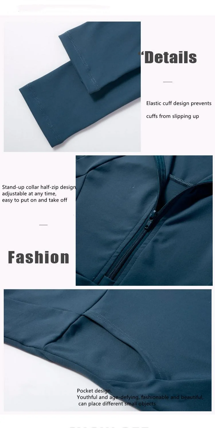 Autumn Jacket Women Long Sleeve Zip Fitness Yoga Shirt Top Workout Gym Activewear Sport Running Coats Training Clothing Out Wear