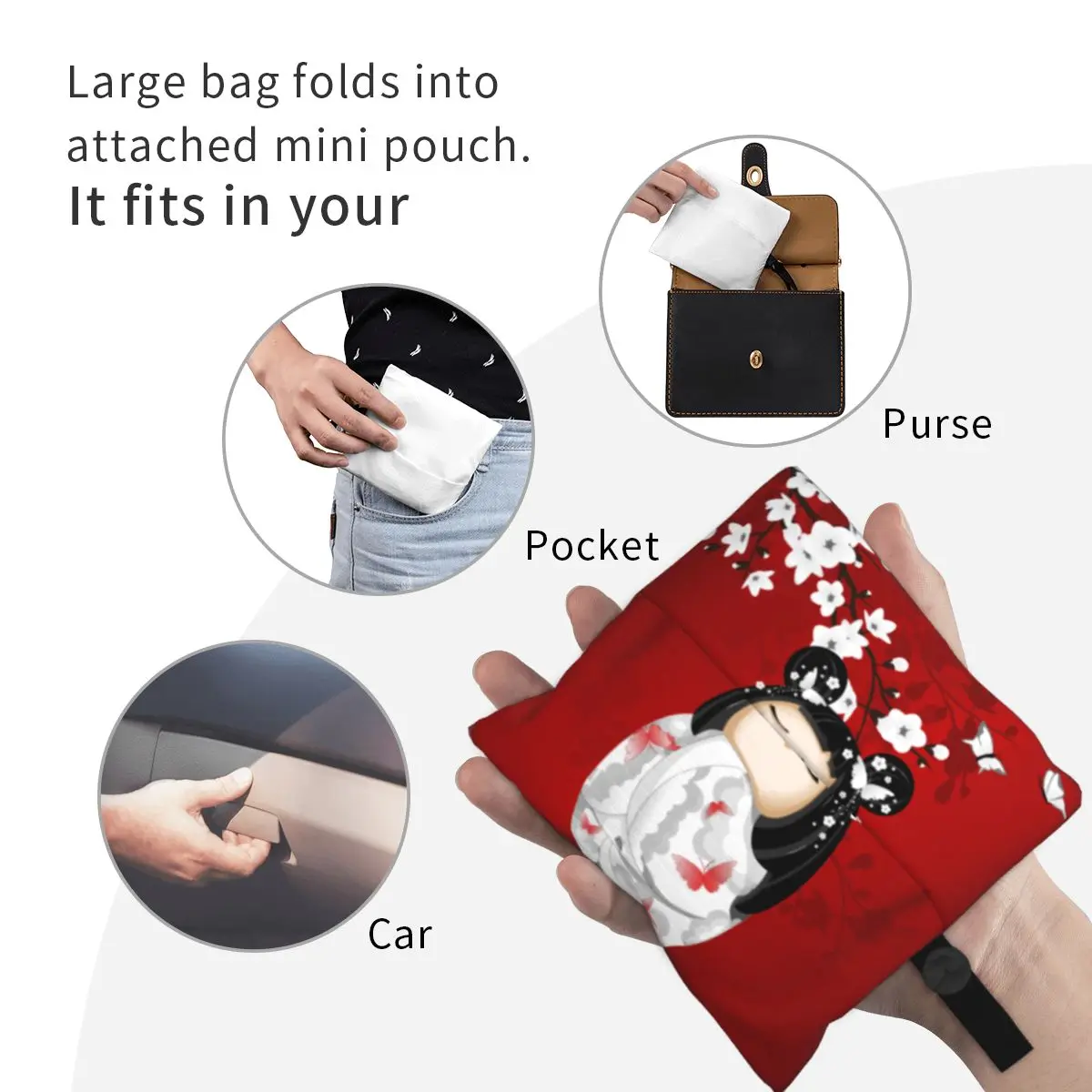 Продуктовые сумки Red Sakura Kokeshi для кукол Прочная Большая складная вместительная