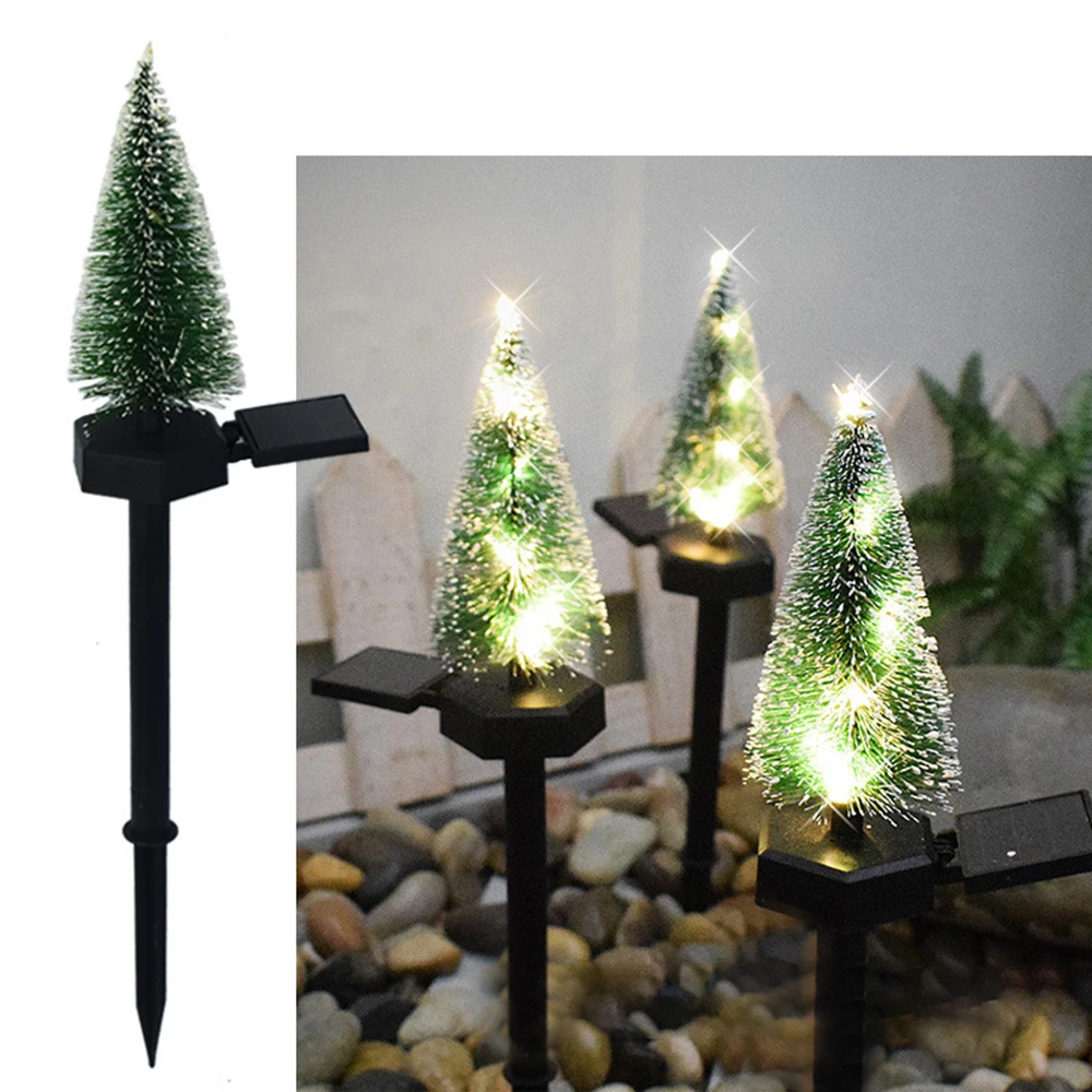 

Christmas Tree Stake Lights Solar Christmas Tree Lights Outdoor LED Resin Light Christmas Plug-In Landscape Lamps Ground Ins