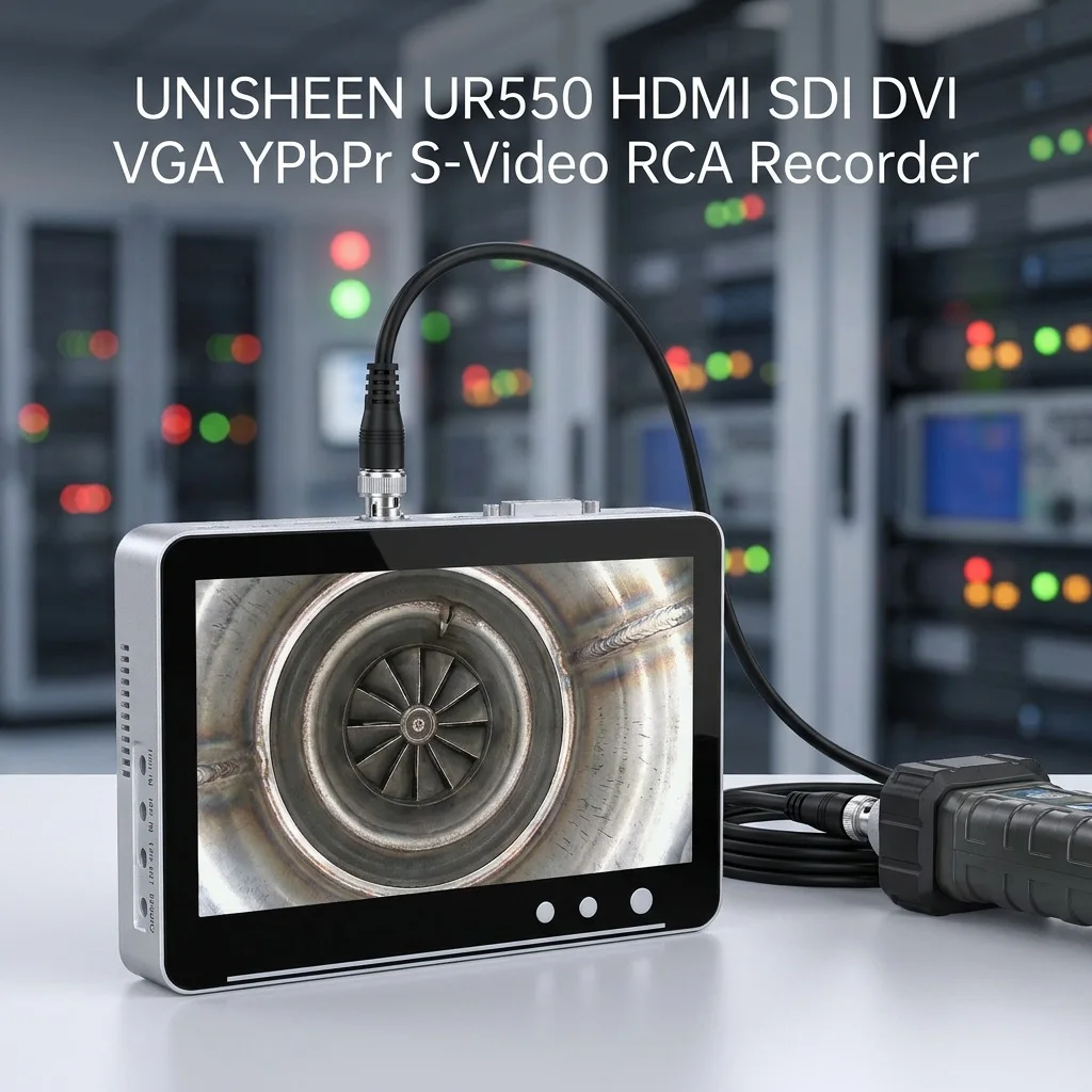Фото UNISHEEN UR550 7-дюймовый автономный видеорегистратор с ЖК-дисплеем, эндоскоп, микроскоп, записывающее устройство с ножным переключателем, функцией скриншота, HDMI, SDI, DVI, VGA, RCA №2