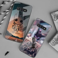 groot marvel avengers phone case tempered glass for samsung s20 ultra s7 s8 s9 s10 note 8 9 10 pro plus cover
