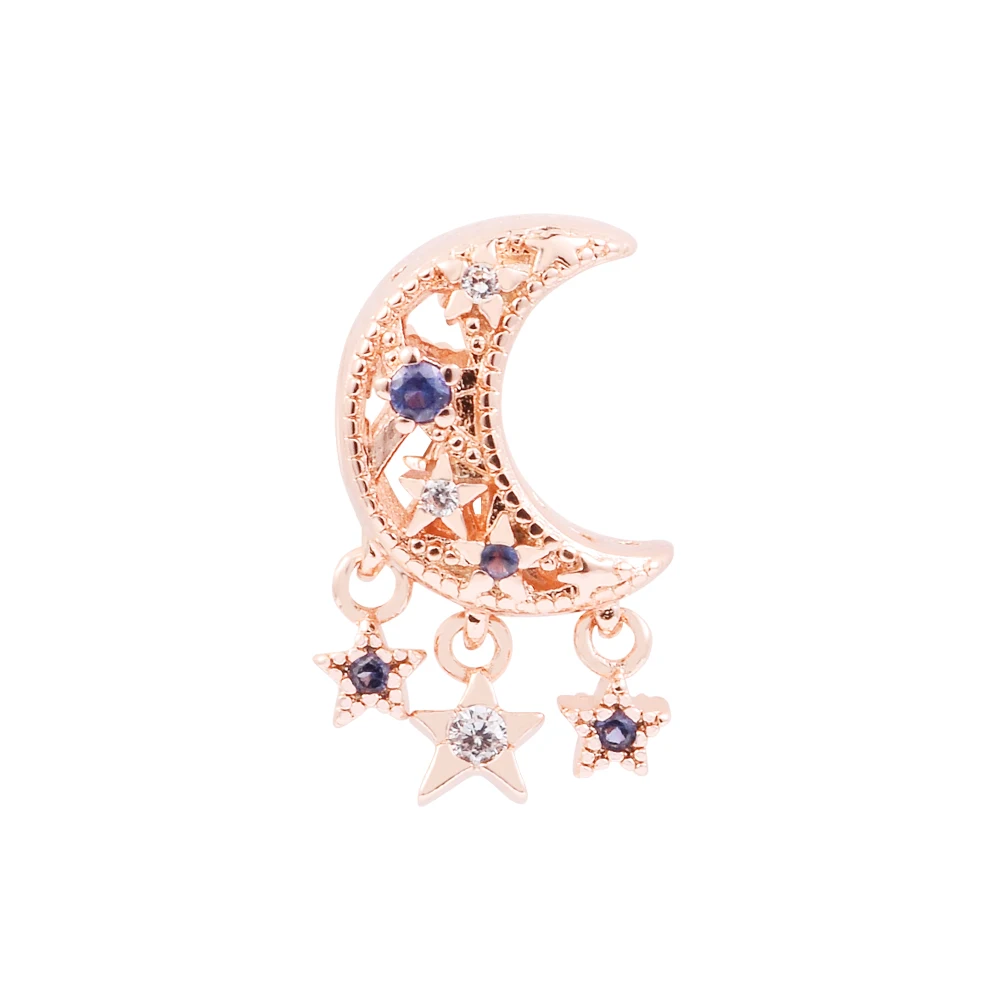 

DIY Fits for CKK Charms Bracelets Star & Crescent Moon Rose Beads 100% 925 Sterling-Silver-Jewelry Kralen 2022 New