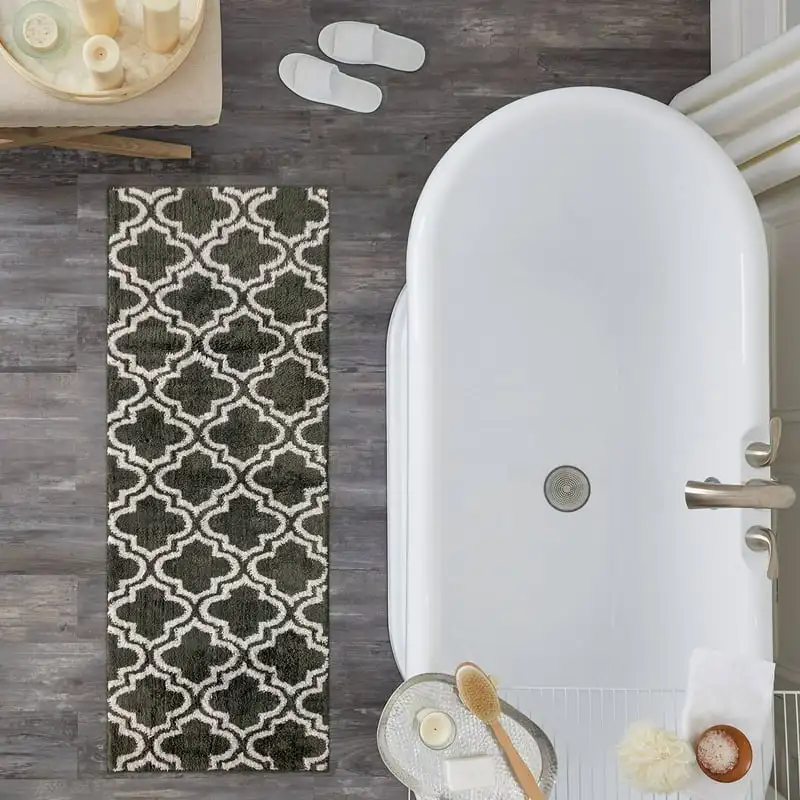 

Collection 100 % Cotton Plush Bath Runner, Grey, 22" x 60"