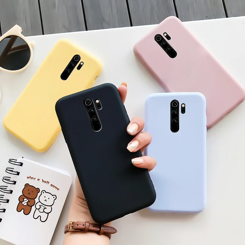 

For Xiaomi Redmi Note 8 Pro Case Silicone Macaron Colors Candy For Redmi Note 8Pro Soft TPU Simple Black Casing Phone Back Cover