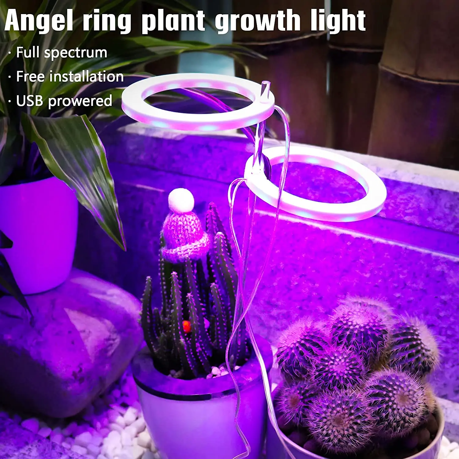 Plants Led Full Spectrum Lamp 5V USB Phytolamp Angel Ring Plant Grow Light For Indoor Flower Greenhouse Seedling Home Flower
