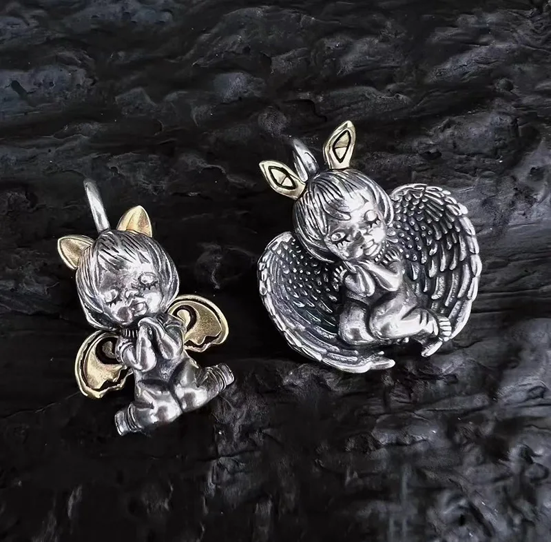 

Новое поступление оригинальный дизайн маленького ангела Ретро тайский серебряный женский кулон Сделай Сам ювелирные изделия Аксессуары н...