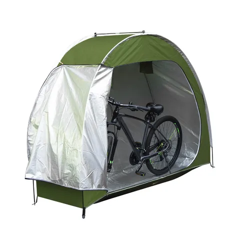 Велосипедная палатка из Оксфордской ткани с 8-миллиметровым стекловолоконным столбом Водонепроницаемая легко снимаемая палатка для хранения велосипедов для путешествий на открытом воздухе Кемпинг Зеленый