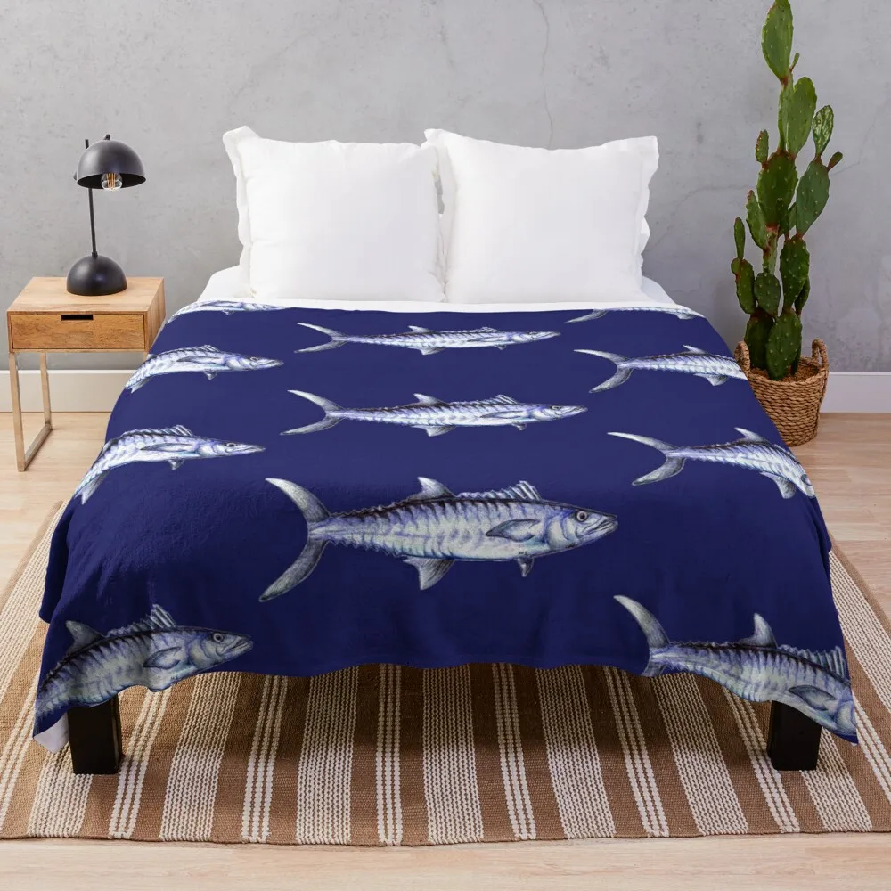 

Kingfish King Mackerel Pen and Ink Drawing Throw Blanket