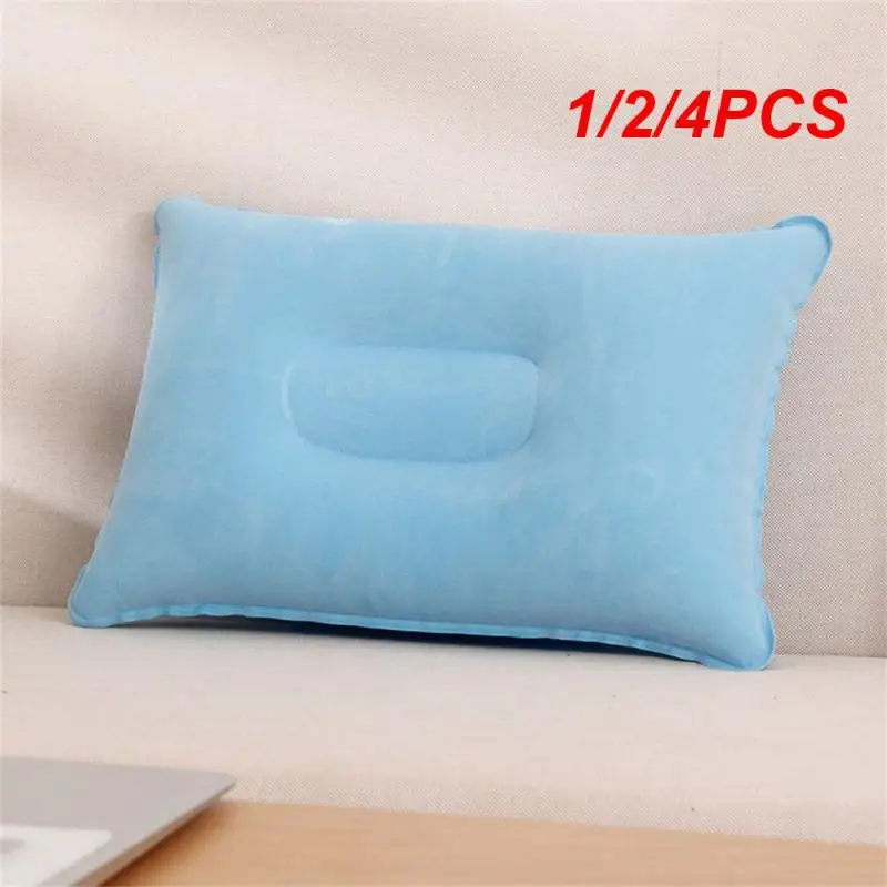 

1/2/4PCS Outdoor Inflatable Nap Pillow Inflatable Back Cushion PVC Flocking Throw Pillow Travel Pillow Camping Pillow