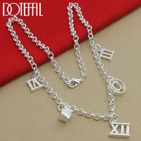 doteffil 925 sterling silver five roman numerals pendant necklace for women engagement wedding fashion charm jewelry