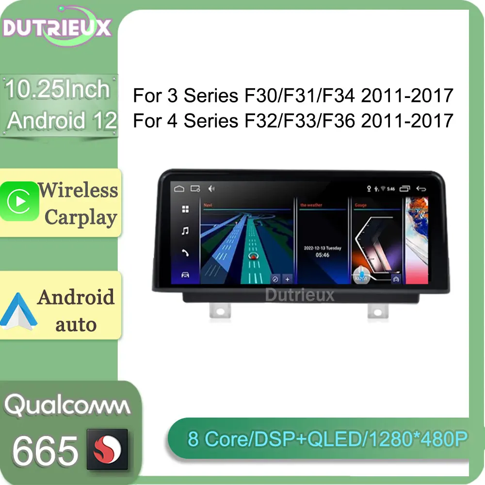 

10.25 Inch Android 12 Carplay Monitor Stereo Radio Multimedia Player For 3 Series F30/F31/F34 For 4 Series F32/F33/F36 2011-2017