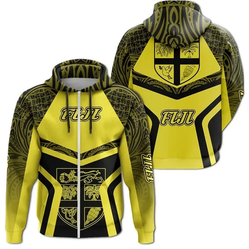 Мужские толстовки с флагом Фиджи из полиэстера