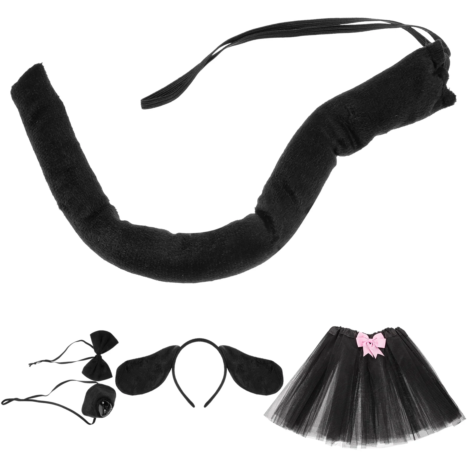 

1 Set Cosplay Dog Costume Animal Ear Headband Tail Prop Puppy Dog Costume Bowtie Tutu Skirt