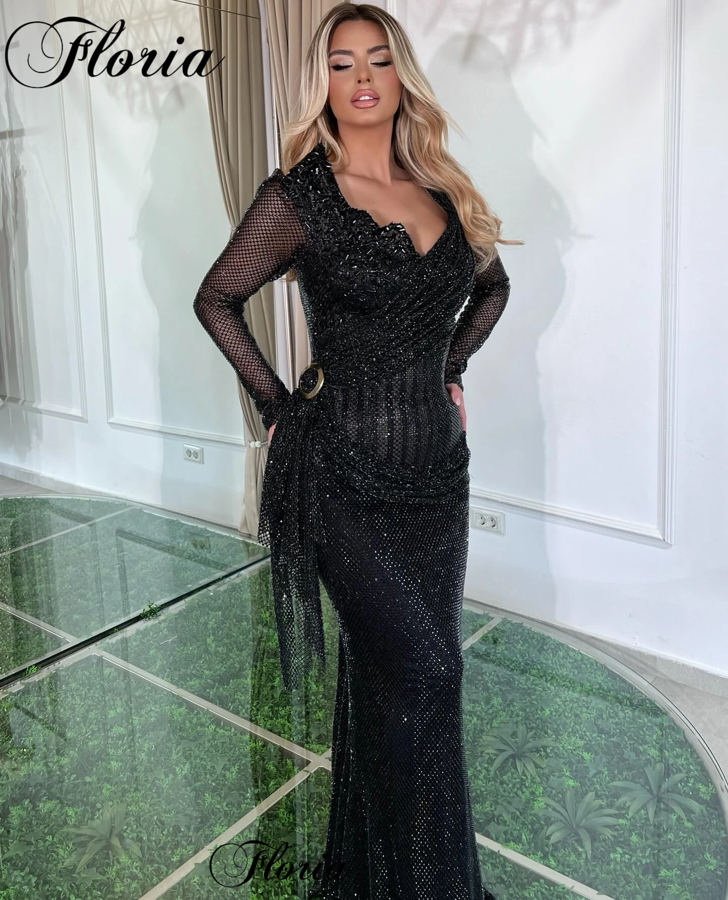 Черные вечерние платья с длинными рукавами. Русалка. Милая. Винтажные для