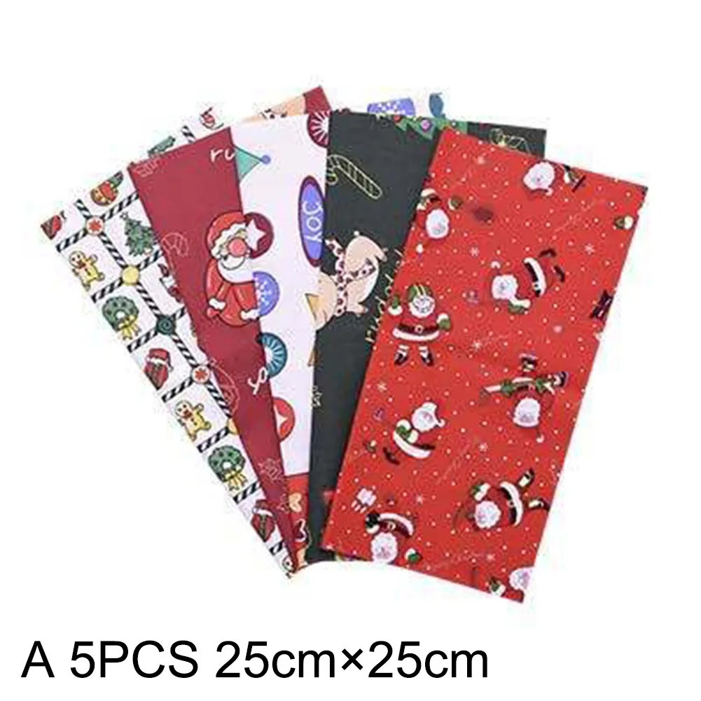 

5pcs/10pcs Christmas Cotton Cloth Series Square Cotton Fabric Patchwork Cloth DIY Craft Sewing Santa, Christmas Tree, Xmas Noel