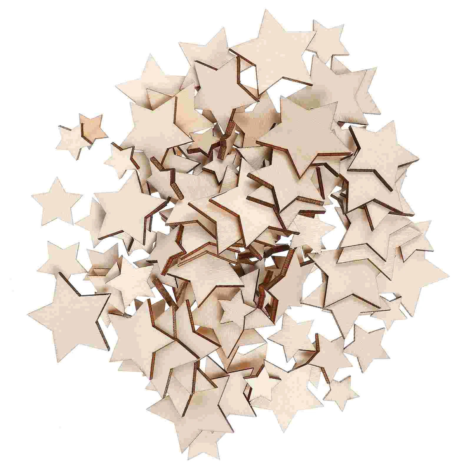 

Wood Slices DIY Crafts Star Cutouts Decoration Supplies Wooden Star-shaped Chips