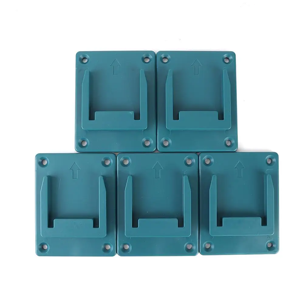 

5pcs Wall Mount Electric Power Tool Holder Bracket Tool Holder for Bosch/Makita 18V Lithium Battery Machine Rack (Blue)