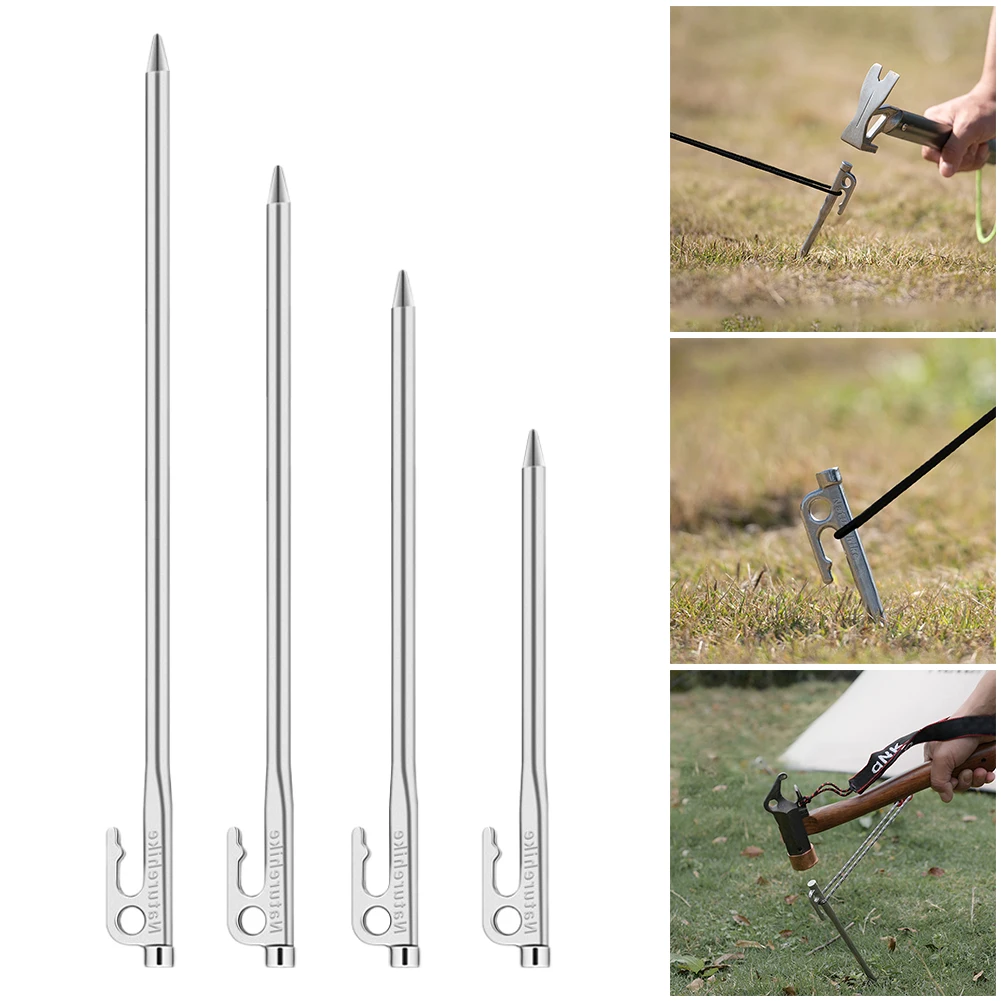 Naturehike Camping 20/25/30/35cm Tent Pegs Outdoor Stainless Steel Canopy Nails Camping Tent Accessories Outdoor Tools