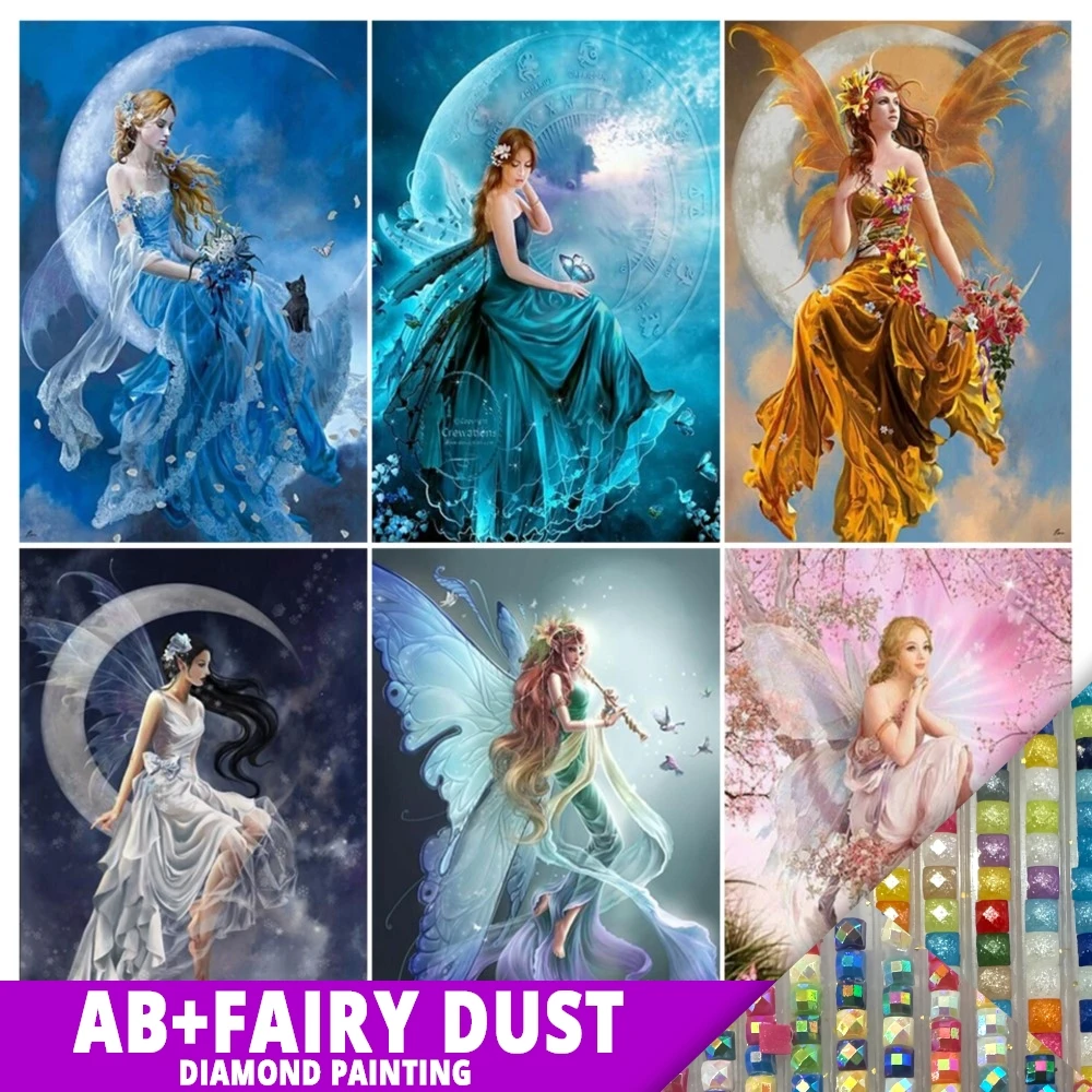 Набор для алмазной вышивки AB Fairy Dust 5D творчества с рисунком сказочной девушки