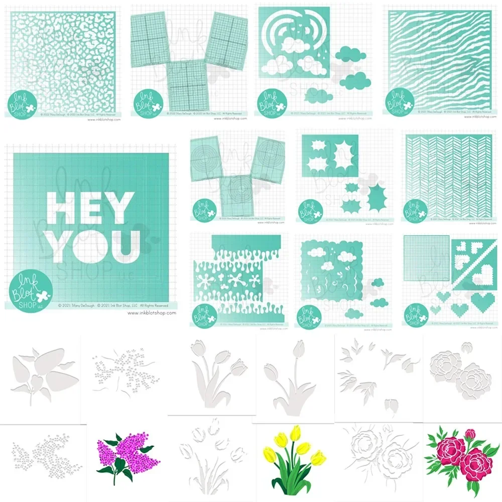 Картина спреем LILAC FLORAL многослойный трафарет узор граффити инструмент для