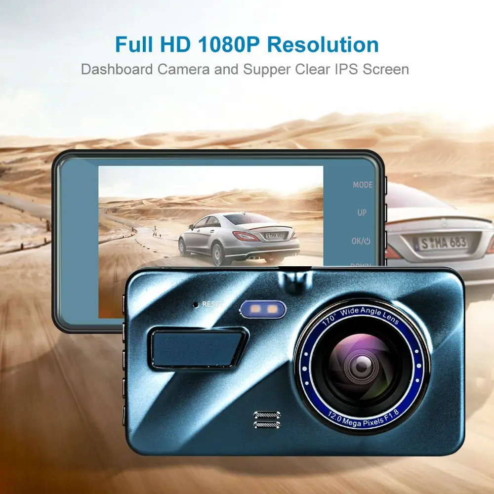 

Multi-language Night Vision Dual Lens Front and Rear Camera G-Sensor 1080P Car DVR Dash Cam Video Recorder