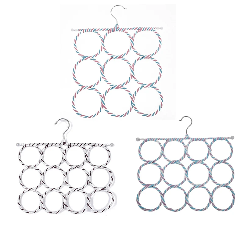 

Holes Ring Rope Scarf Holder Hanger Shawl Storage Display Hook Rack