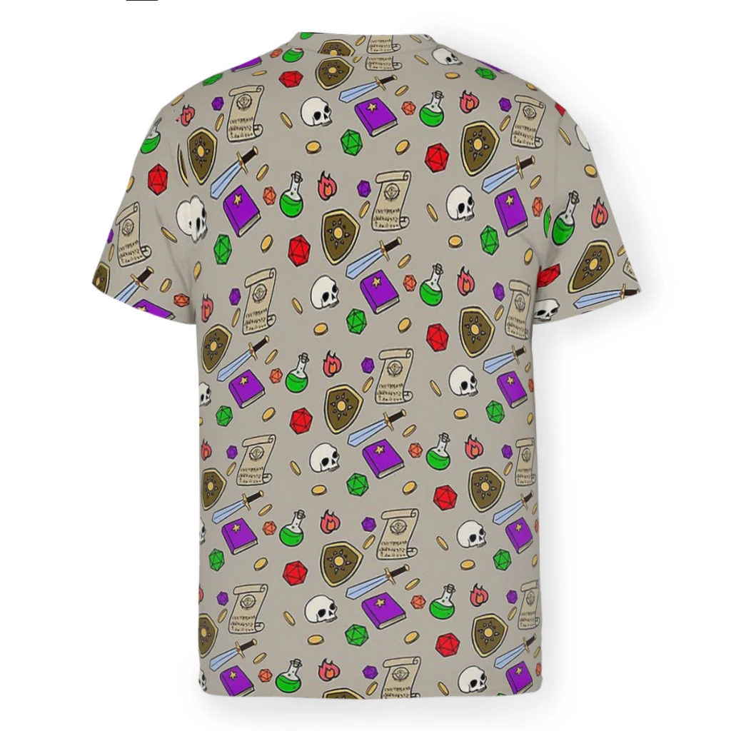 Футболка мужская из полиэстера с графическим принтом и круглым вырезом