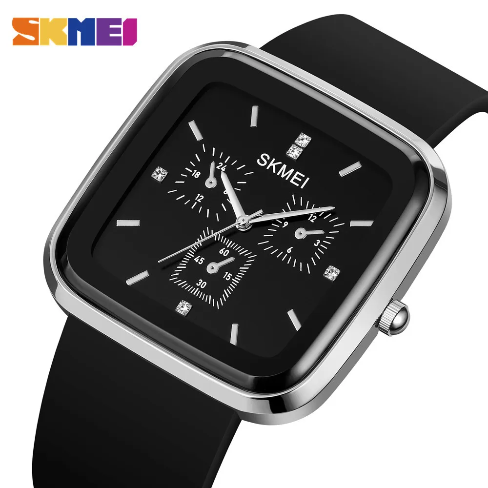 

SKMEI Top Brand Fashion Mens Watches Casual Silicone Strap Watch Men 3Bar Waterproof Quartz Wristwatches relogio masculino Clock