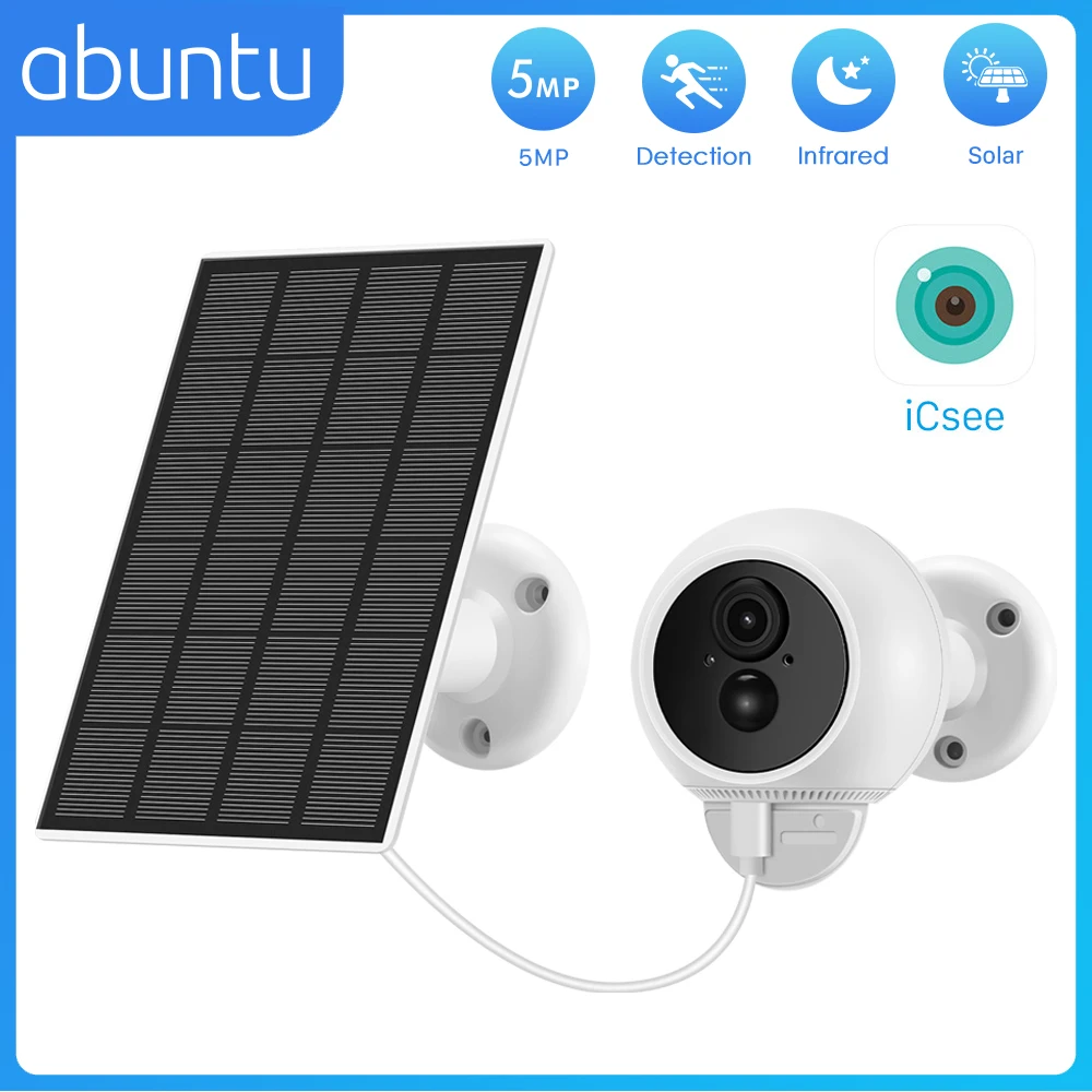 

5MP Wifi Solar Camer Outdoor 3MP Color Night Vision PTZ Wireless IP Camera 4X Digital Zoom CCTV Surveillance Security Camera