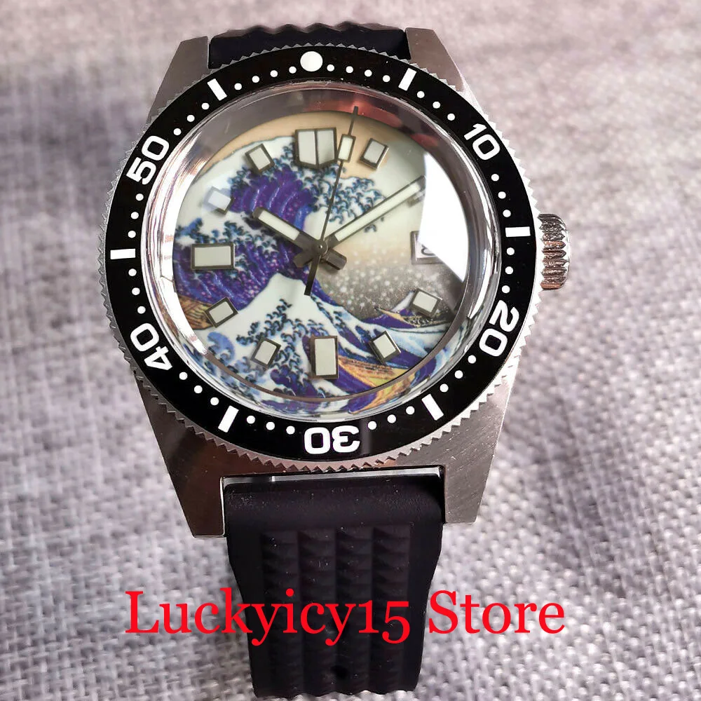 

Мужские часы для плавания и дайвинга тандорио NH35A Move, мужские часы KAGAWANA, светящийся циферблат, однонаправленный Безель, чехол 62MAS, сапфировое стекло в форме купола