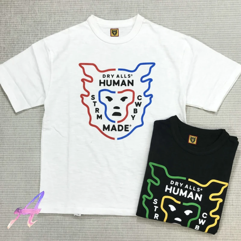 

Summer Humanmade T-shirt High Quality Monkey Face Pattern Men Women Loose Slub Cotton Human Made T Shirt